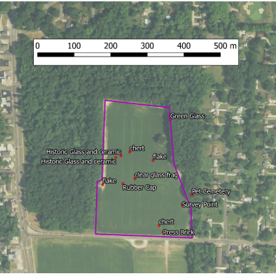 Map of surface finds