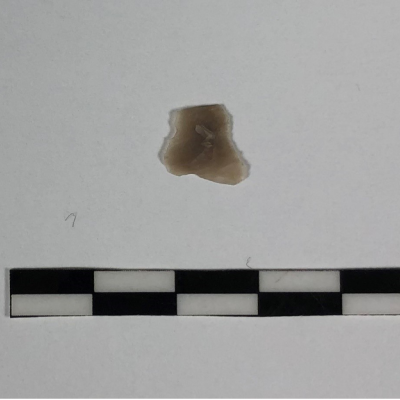 Distal flake fragment recovered from Unit B, field A.